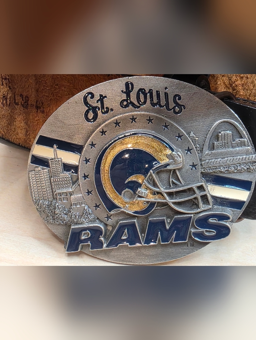 Vintage 1995 ST. LOUIS RAMS SISKIYOU Belt Buckle Limited Edition #5022 W/ Belt